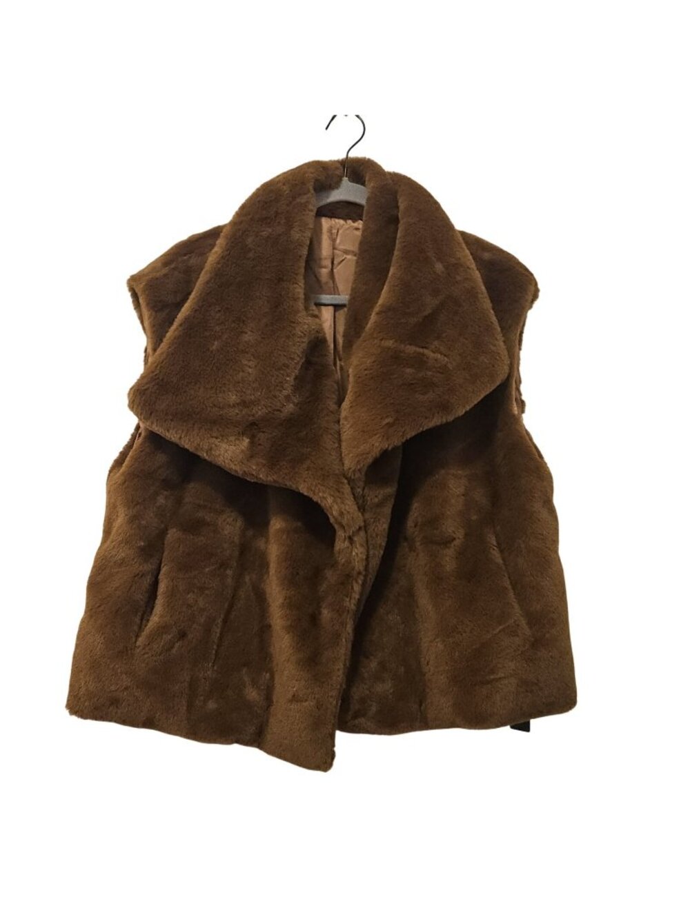 CG New York Womens Boutique Brown Faux Fur Vest One Size New
